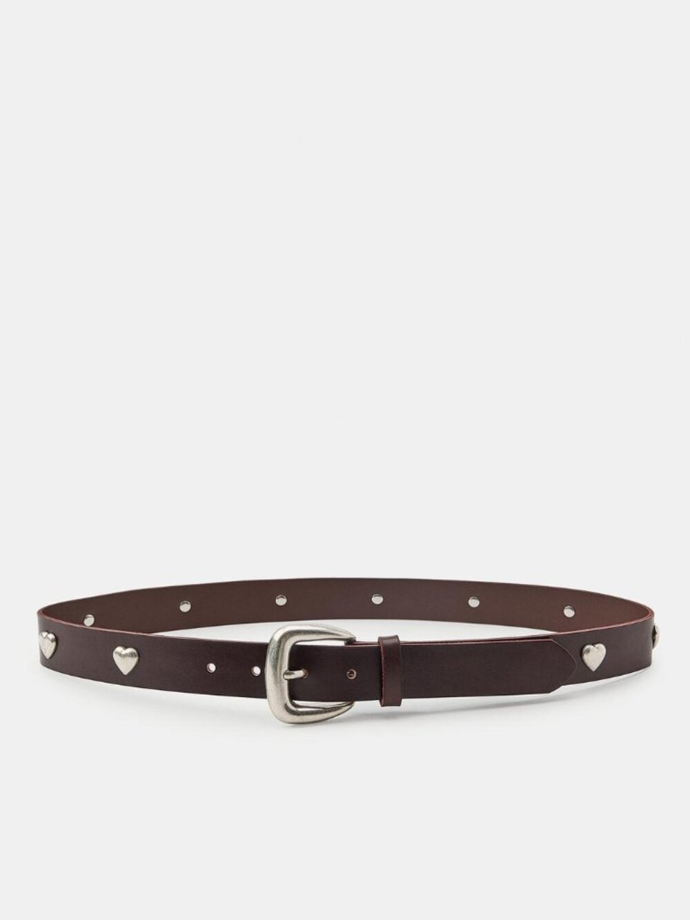 ZARA 100% LEATHER HEART STUDDED BELT